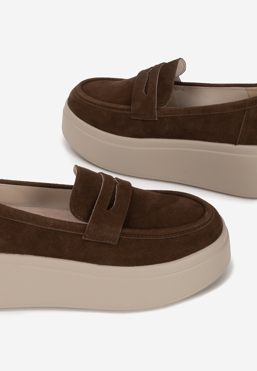 Mocasini cu platforma Herminia maro