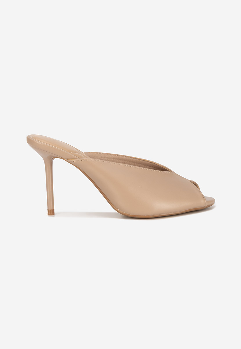 Papuci cu toc subtire Sidina kaki