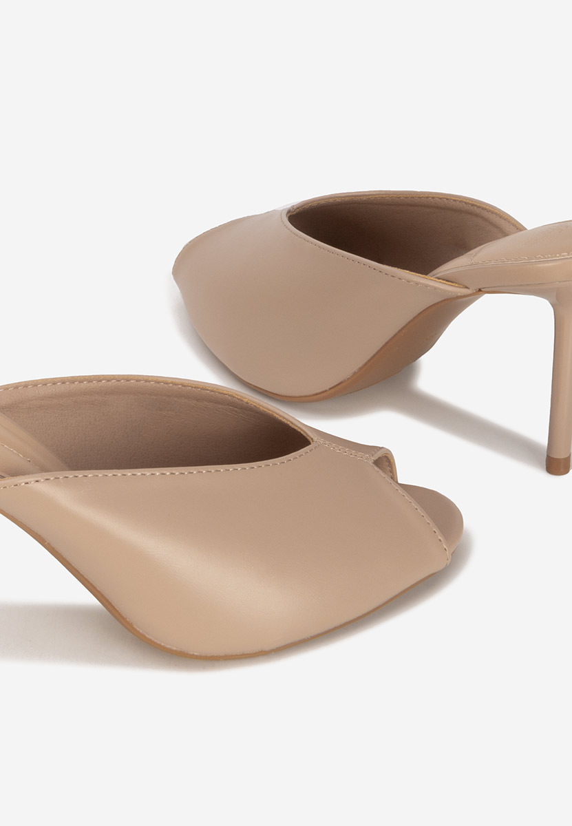 Papuci cu toc subtire Sidina kaki