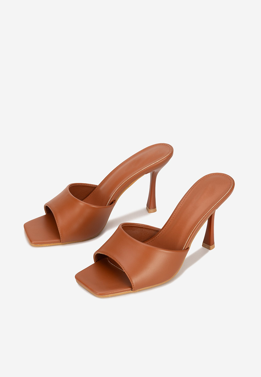 Papuci cu toc Eliseia V2 camel