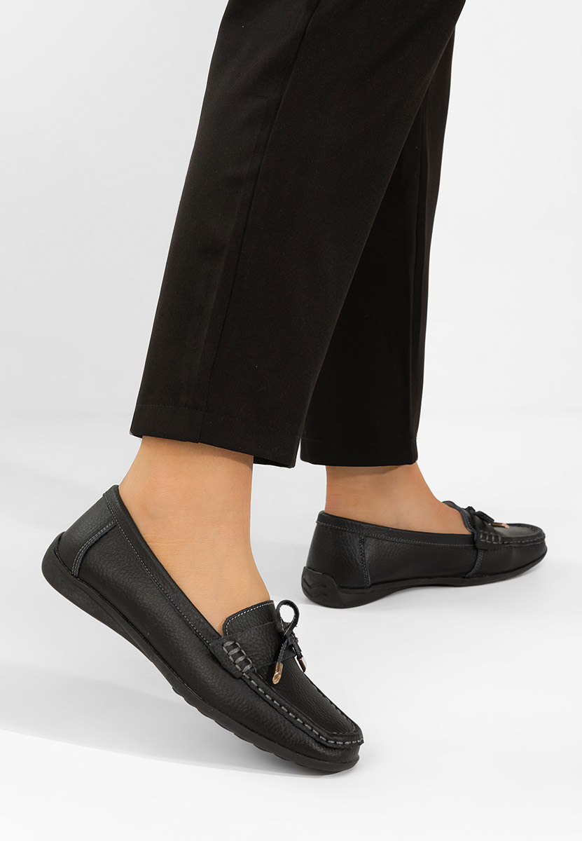 Mocasini dama piele Nemesia negri