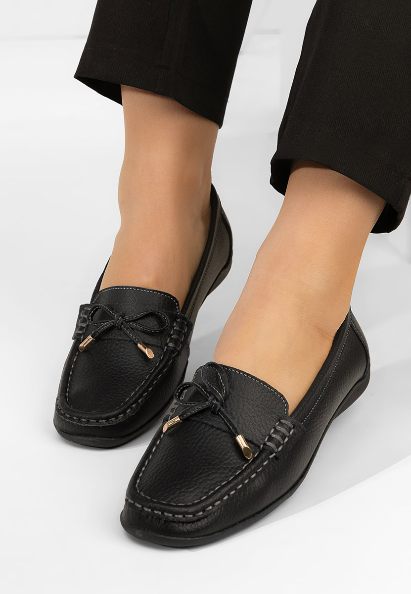 Mocasini dama piele Nemesia negri