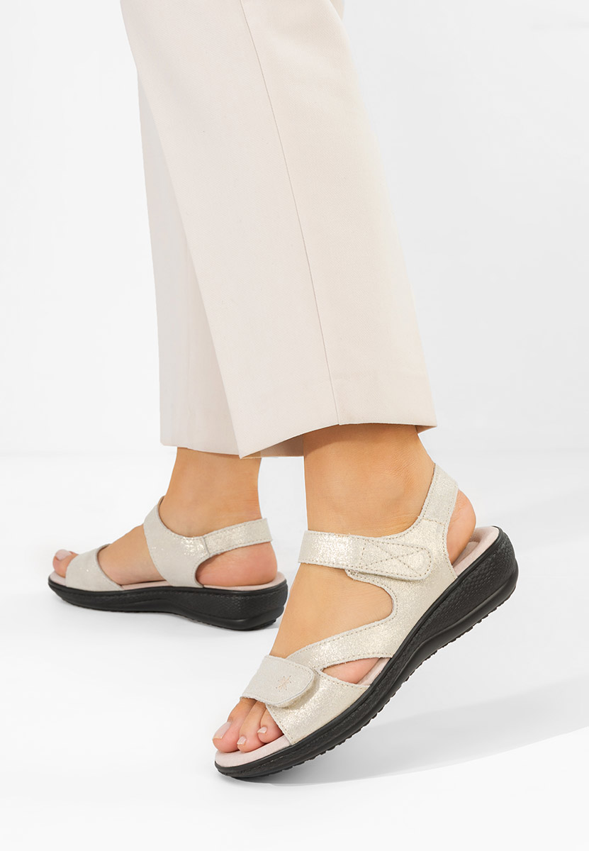 Sandale dama piele Cruella aurii