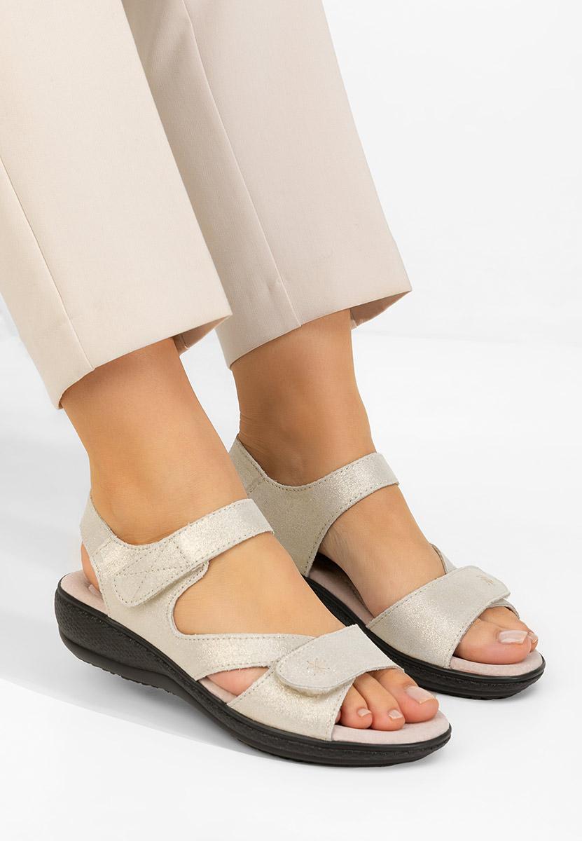 Sandale dama piele Cruella aurii