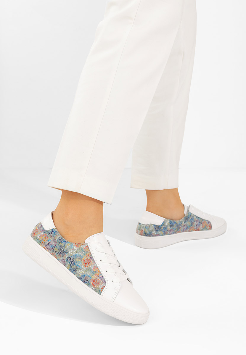 Sneakers dama piele Florinela V3 albi