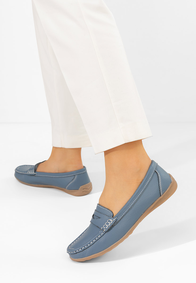 Mocasini dama piele Cheria albastri