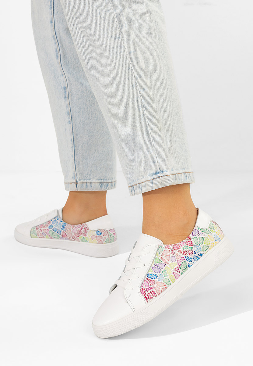 Sneakers dama piele Florinela V2 albi