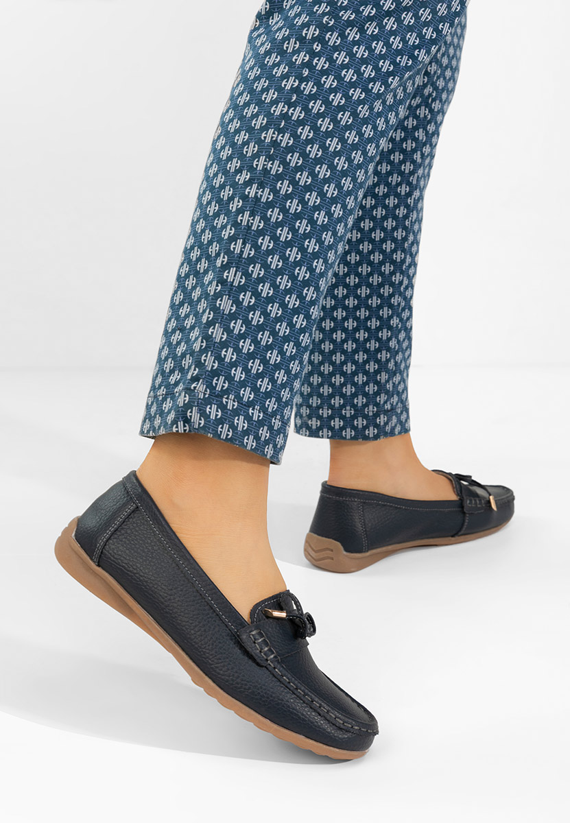 Mocasini dama piele Nemesia navy