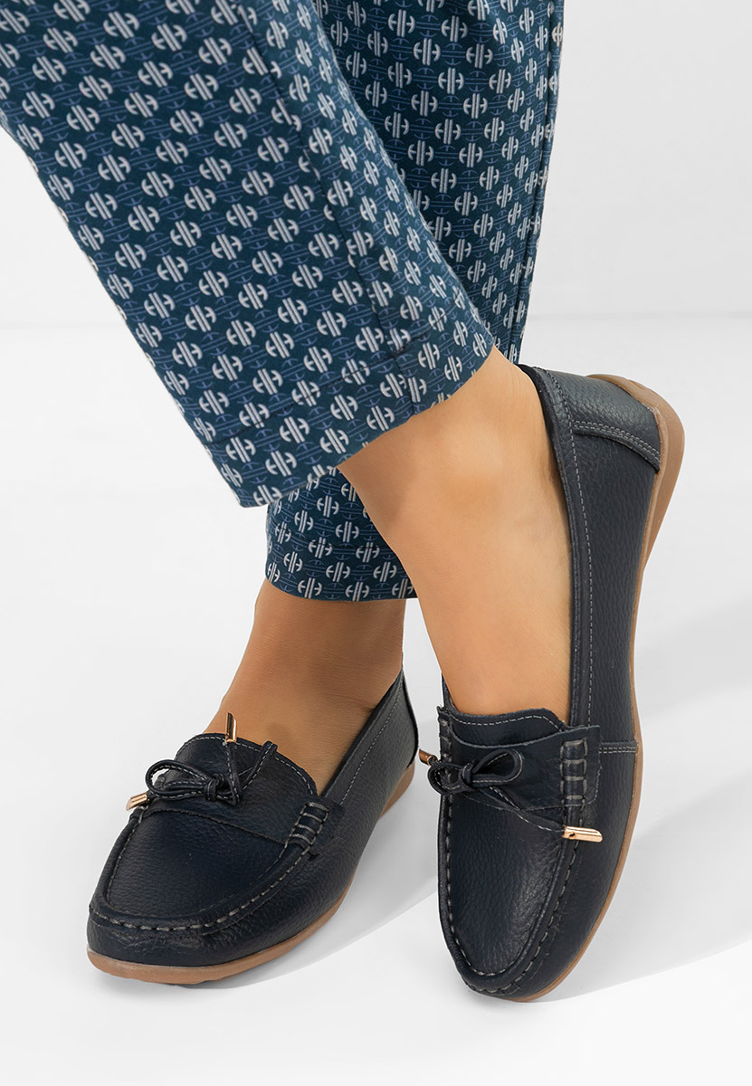 Mocasini dama piele Nemesia navy