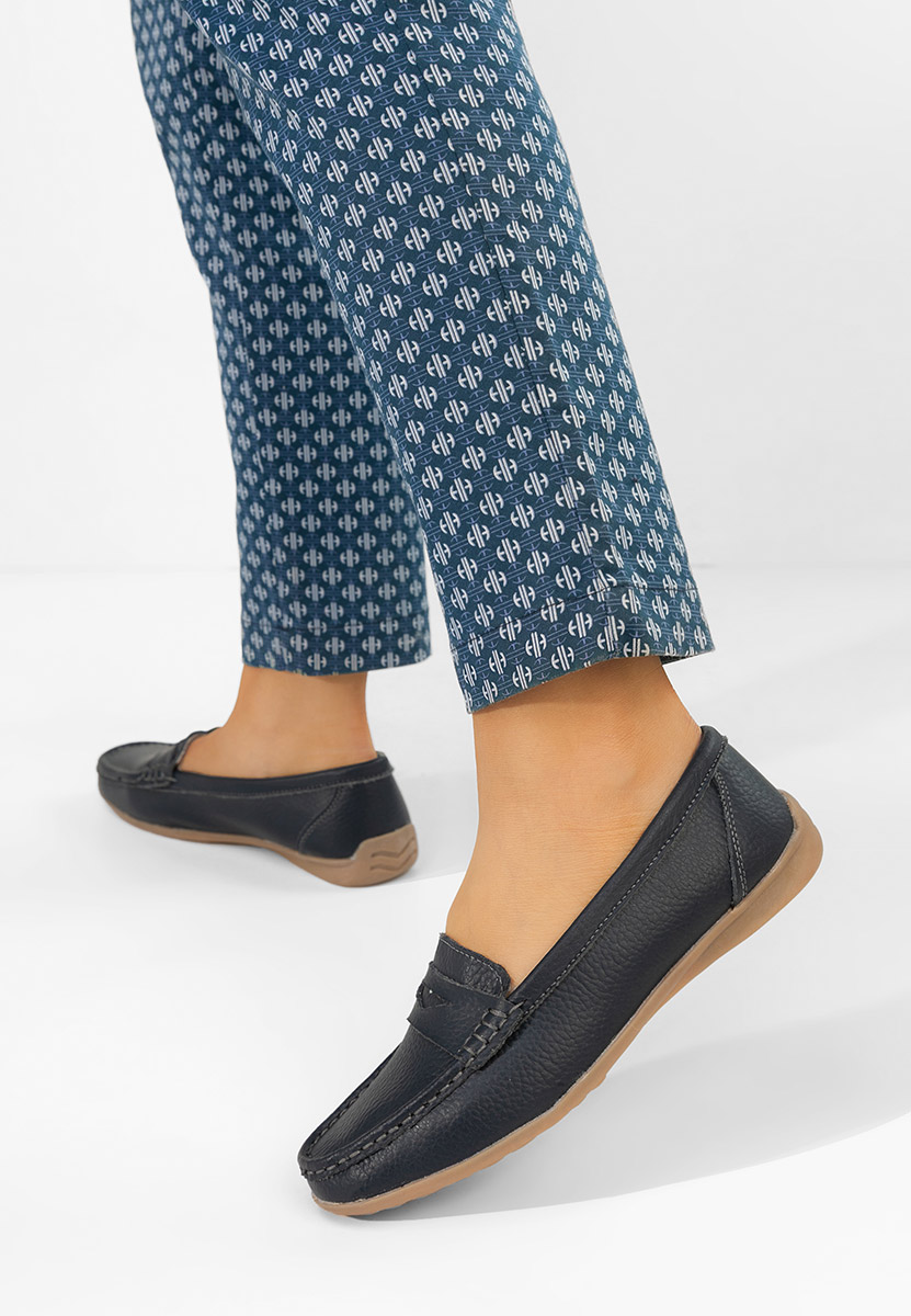 Mocasini dama piele Cheria navy