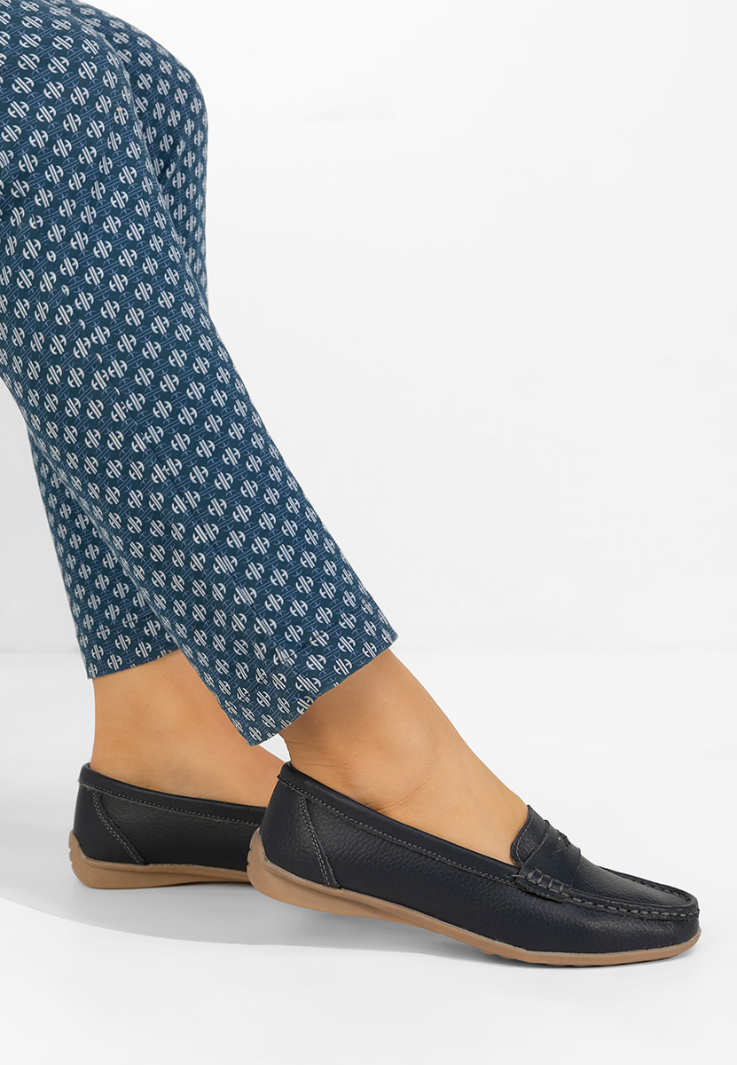Mocasini dama piele Cheria navy