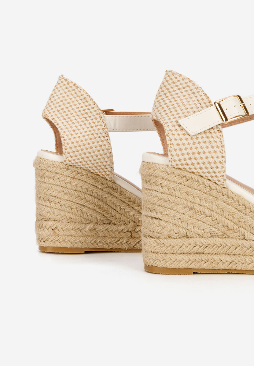 Sandale tip espadrile Racelia albe