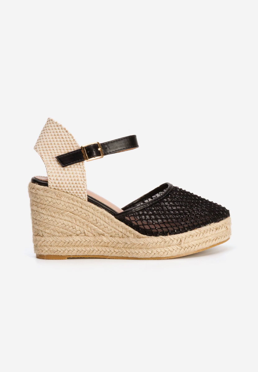 Sandale tip espadrile Racelia negre