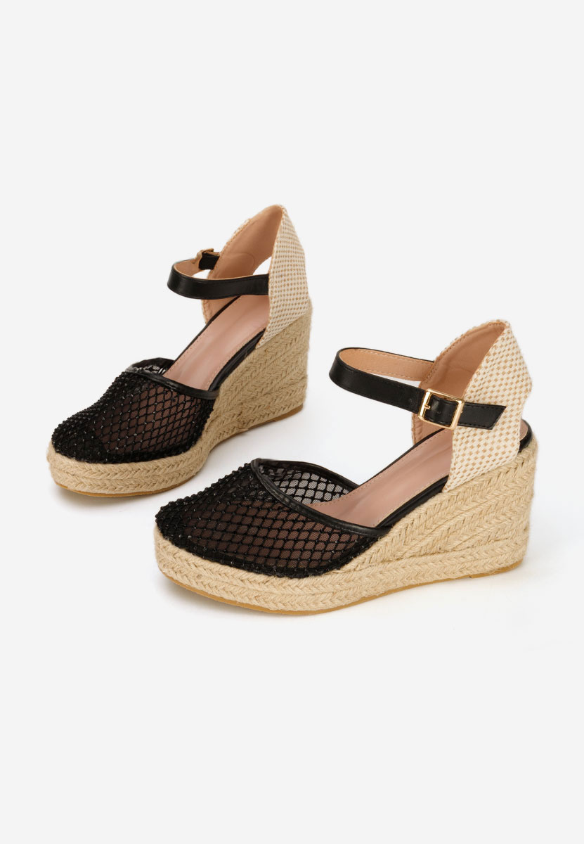 Sandale tip espadrile Racelia negre