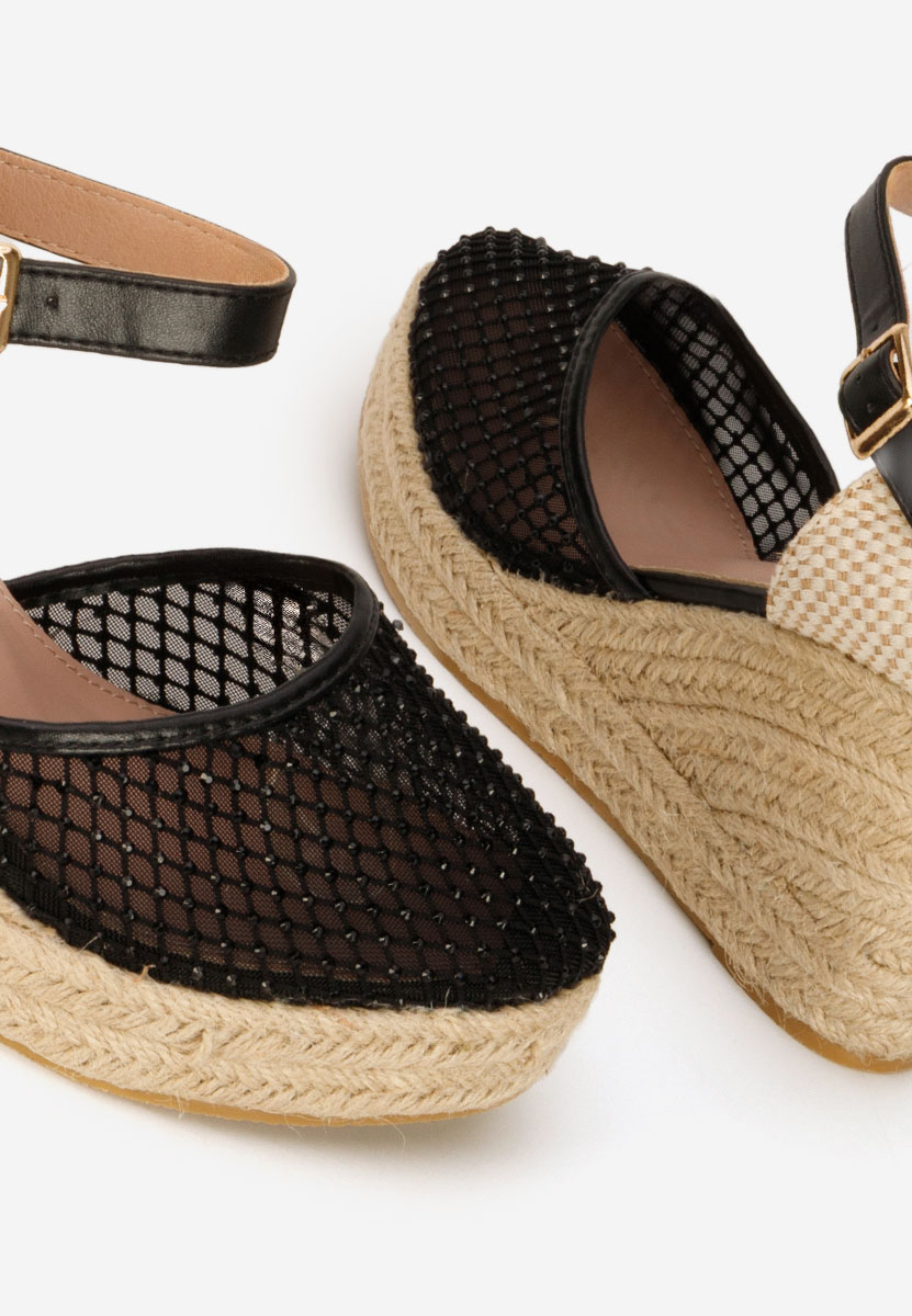 Sandale tip espadrile Racelia negre