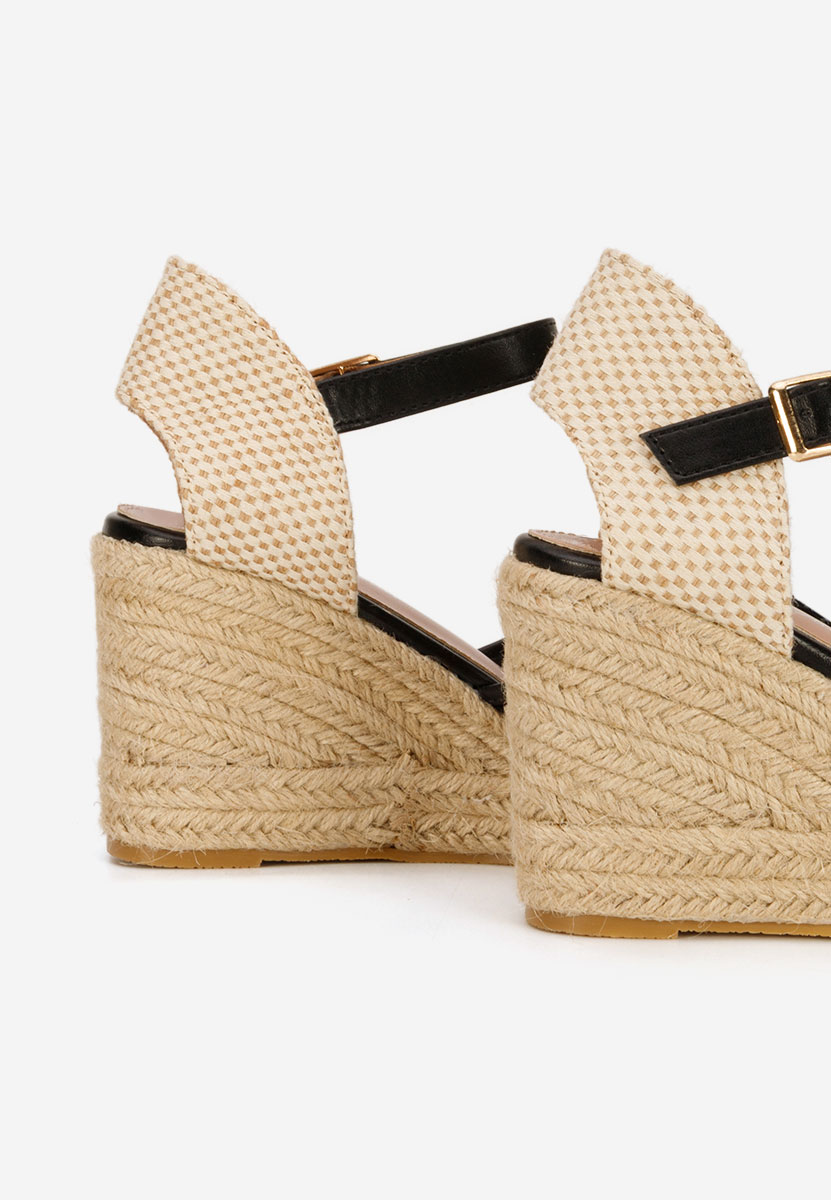 Sandale tip espadrile Racelia negre