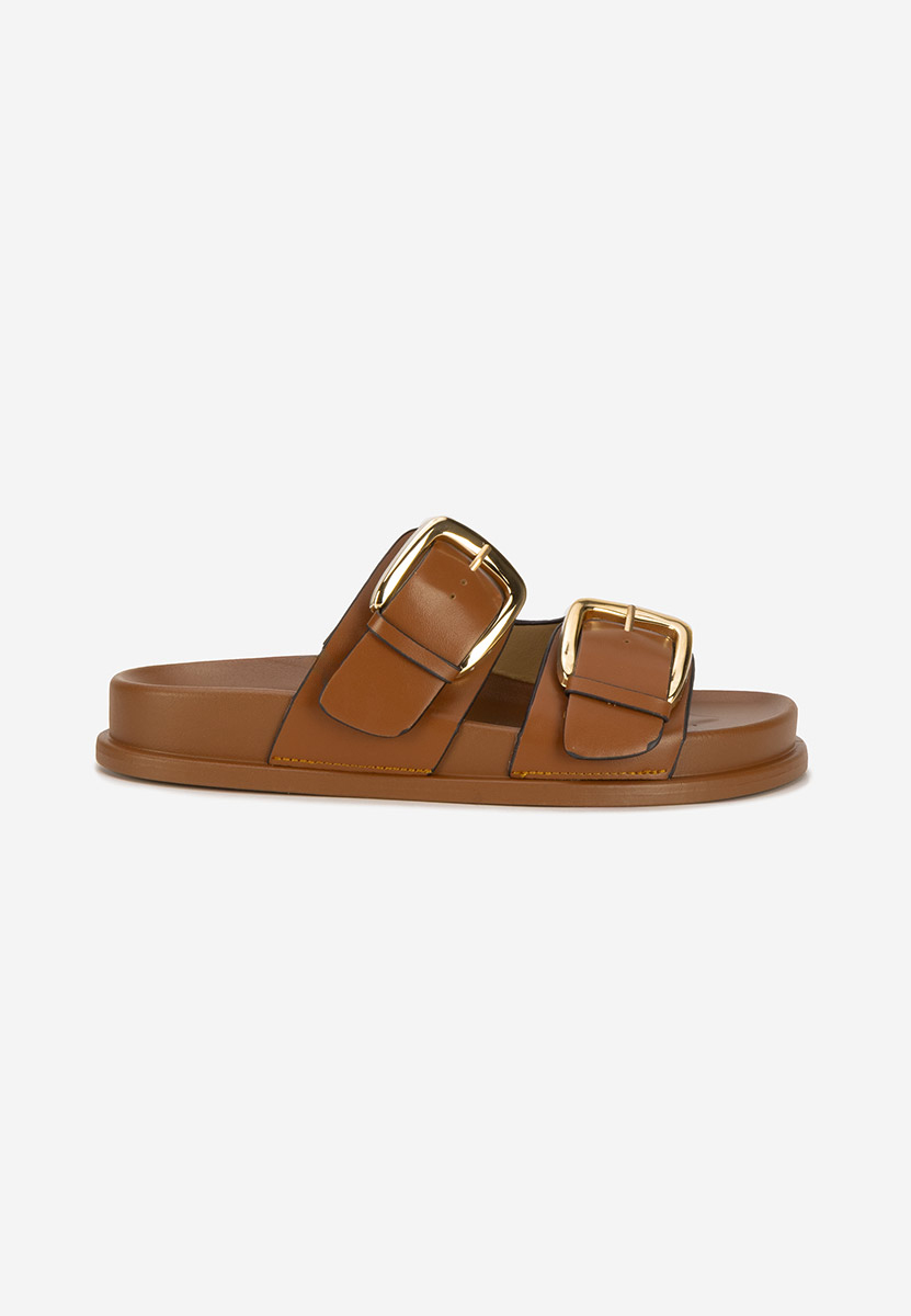 Papuci cu talpa groasa Teodia camel