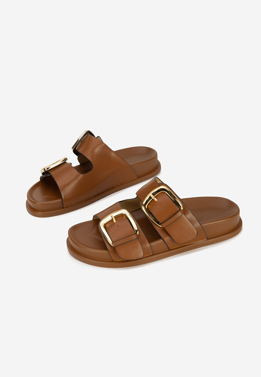 Papuci cu talpa groasa Teodia camel