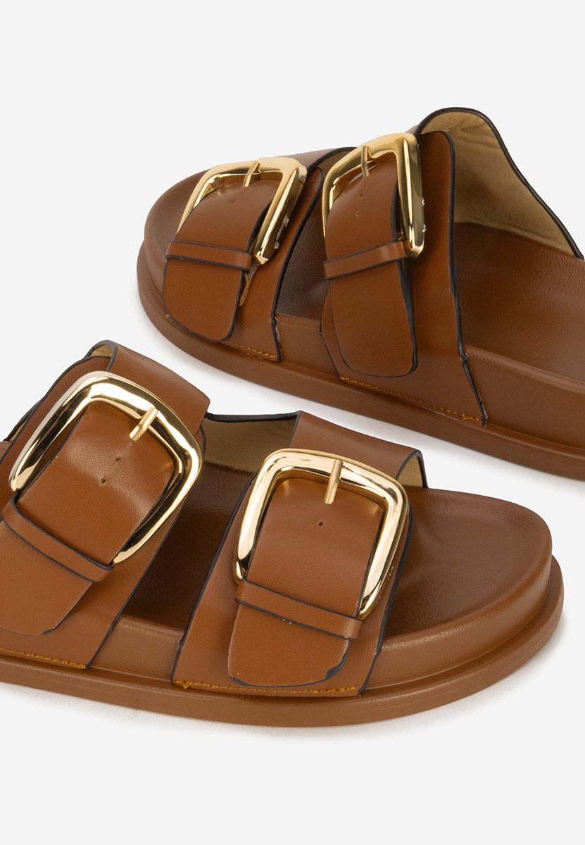 Papuci cu talpa groasa Teodia camel