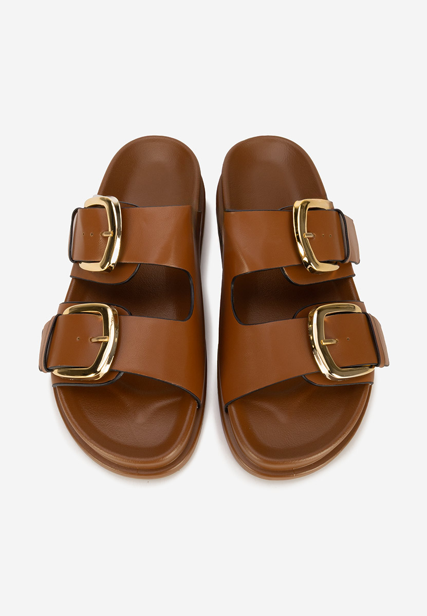 Papuci cu talpa groasa Teodia camel