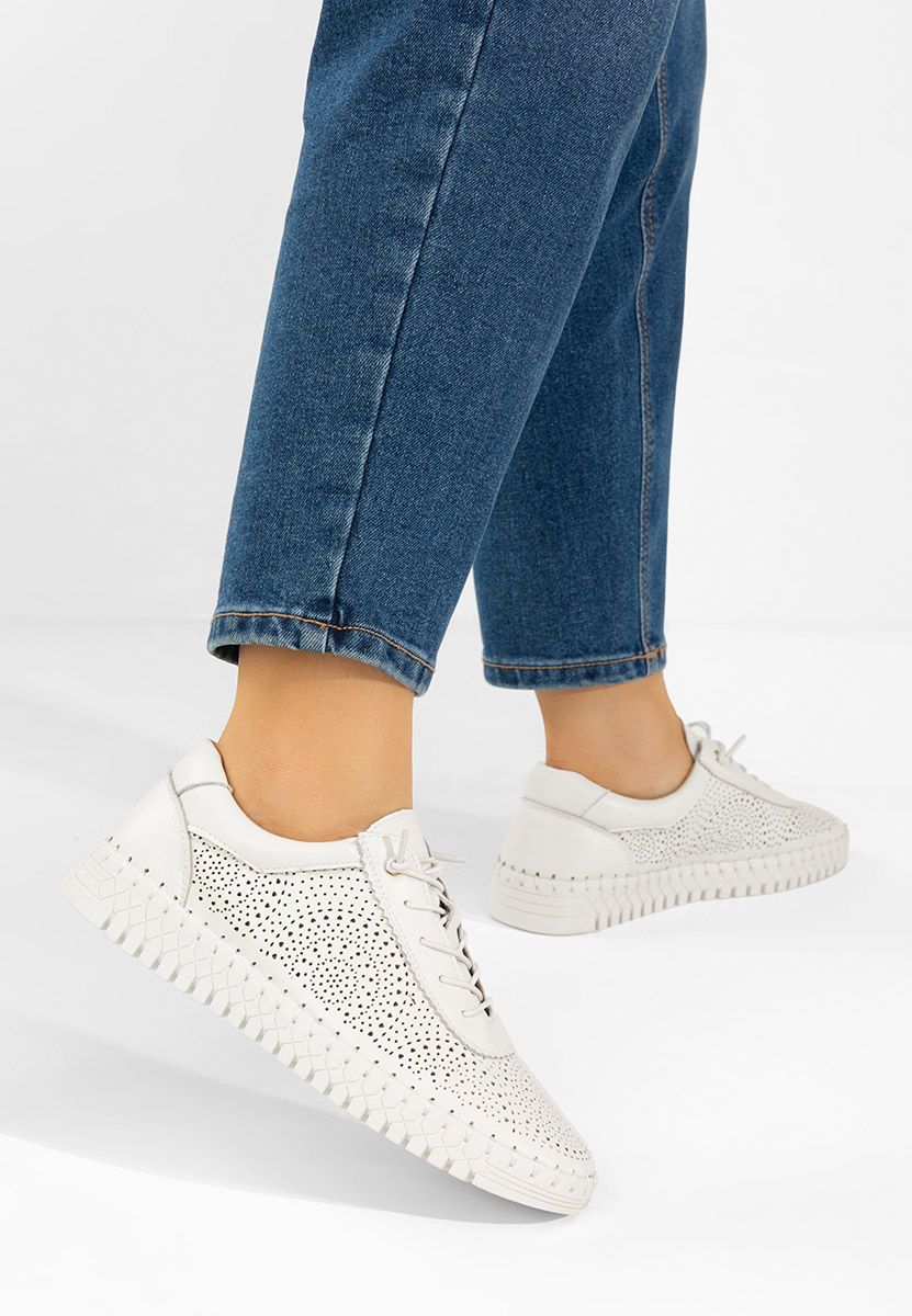 Sneakers dama piele Fidonia albi