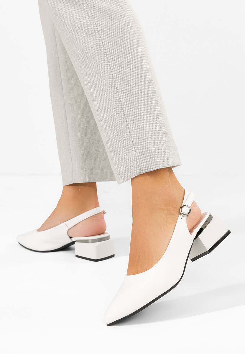 Pantofi slingback Glayda albi