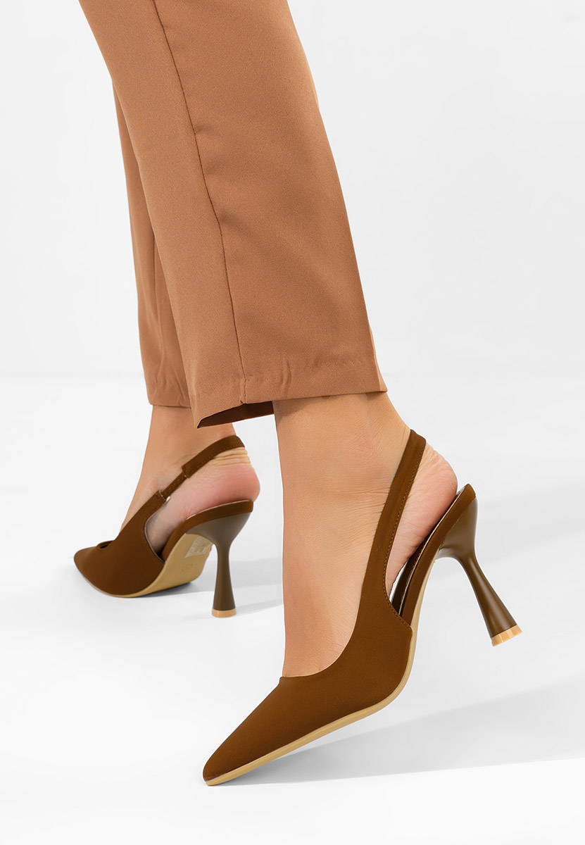 Slingback Anabela maro