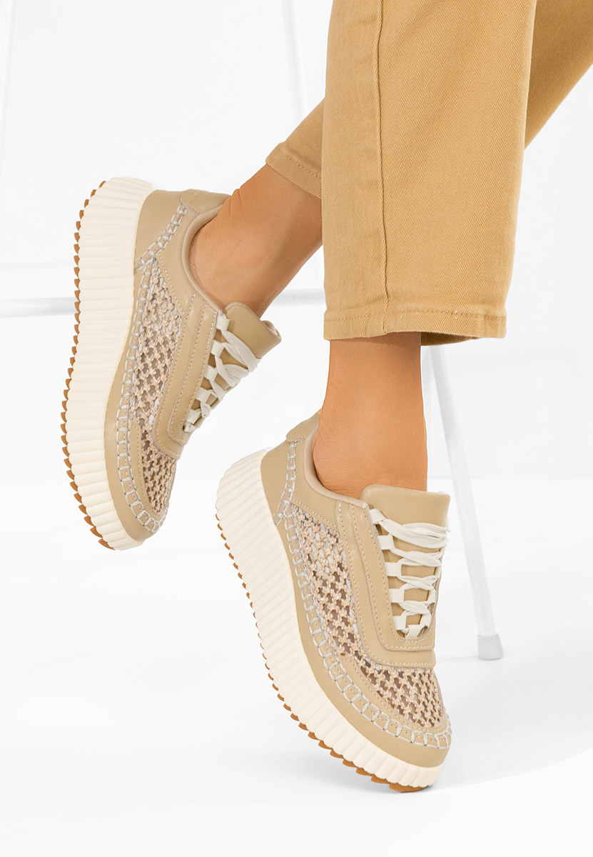 Sneakers dama piele Jessya bej