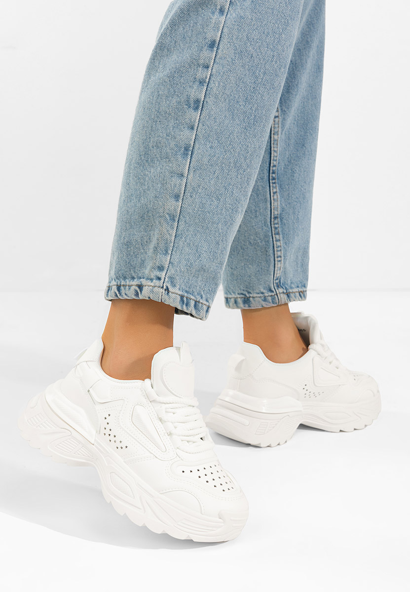 Sneakers cu platforma Dorathy albi