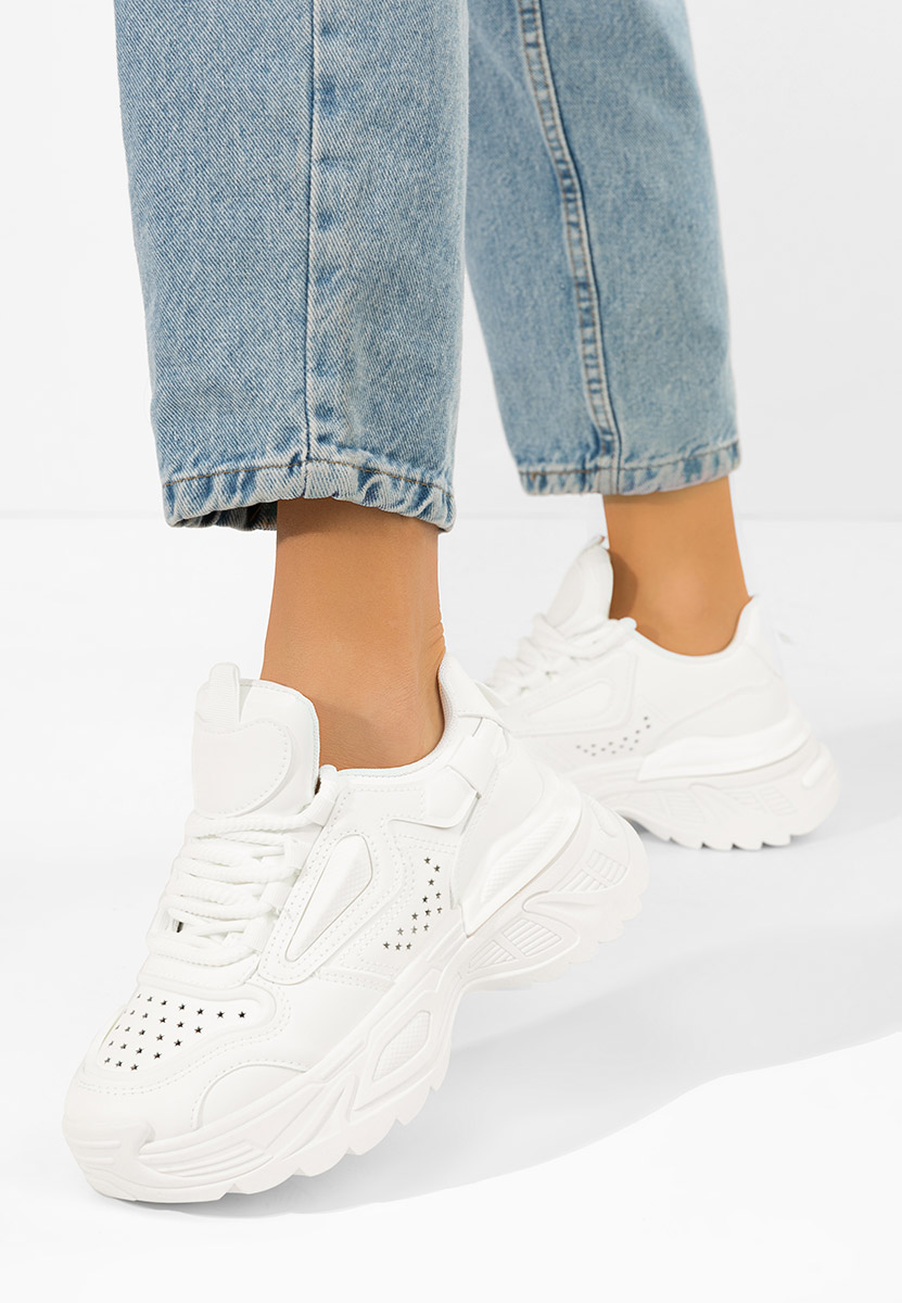 Sneakers cu platforma Dorathy albi