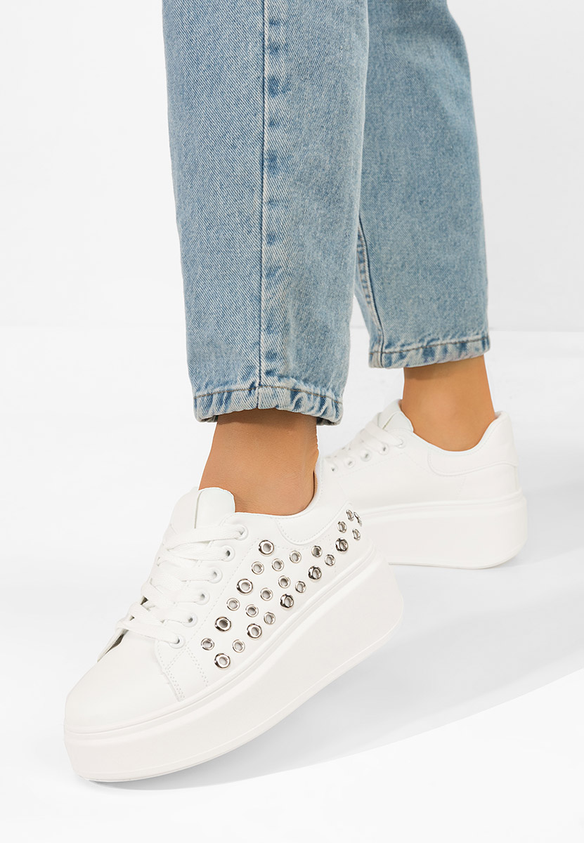 Sneakers cu platformă Anaya albi