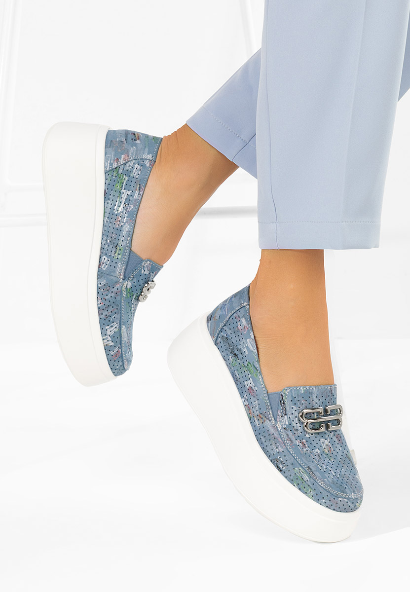 Mocasini dama piele Brinleya albastri