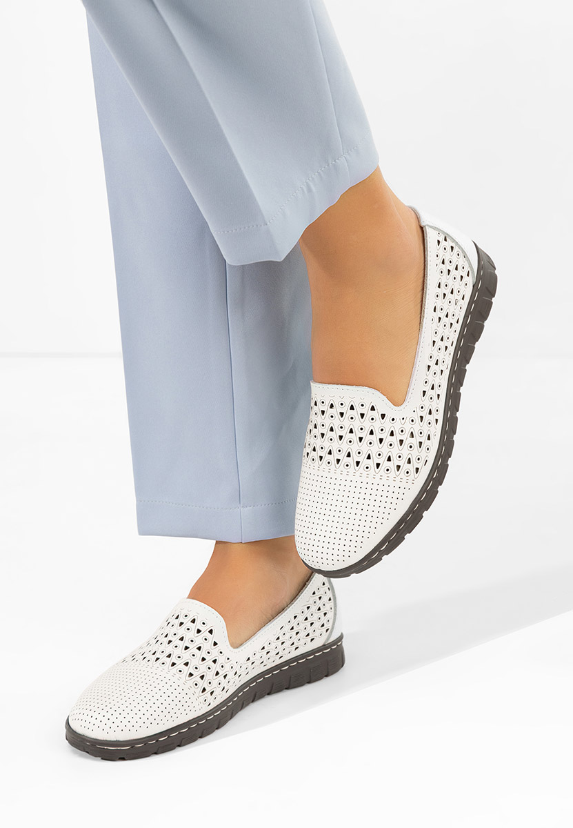 Balerini dama piele Kerensa albi