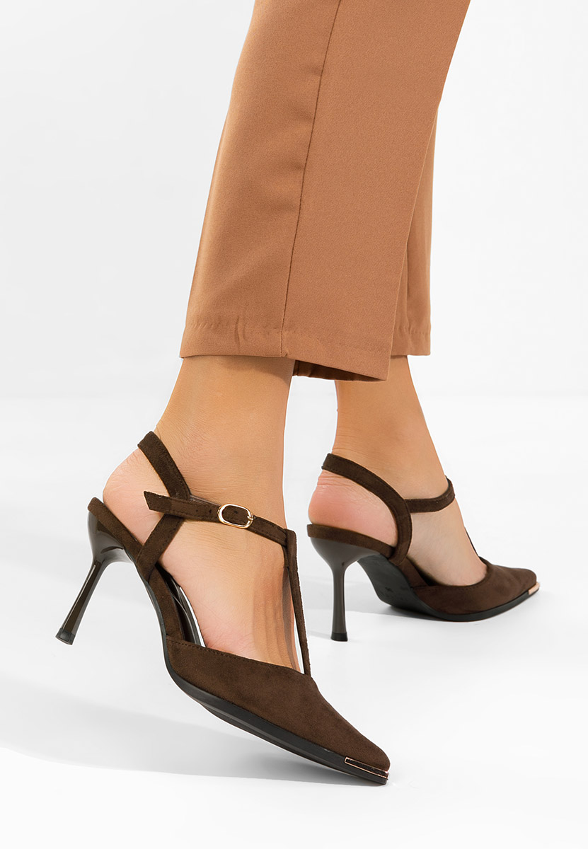 Pantofi slingback Evenia V2 maro