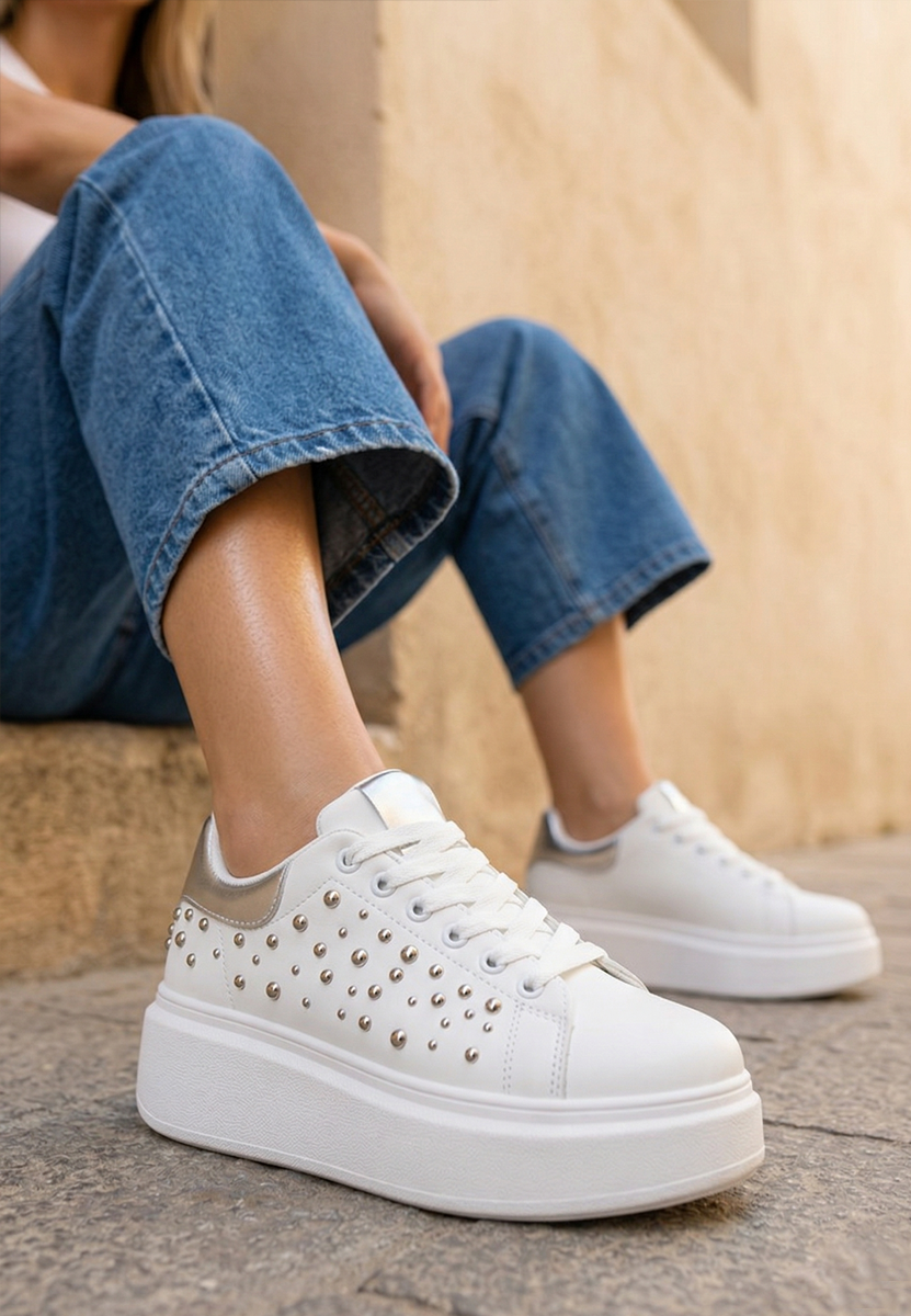 Sneakers cu platformă Lindalia V2 albi