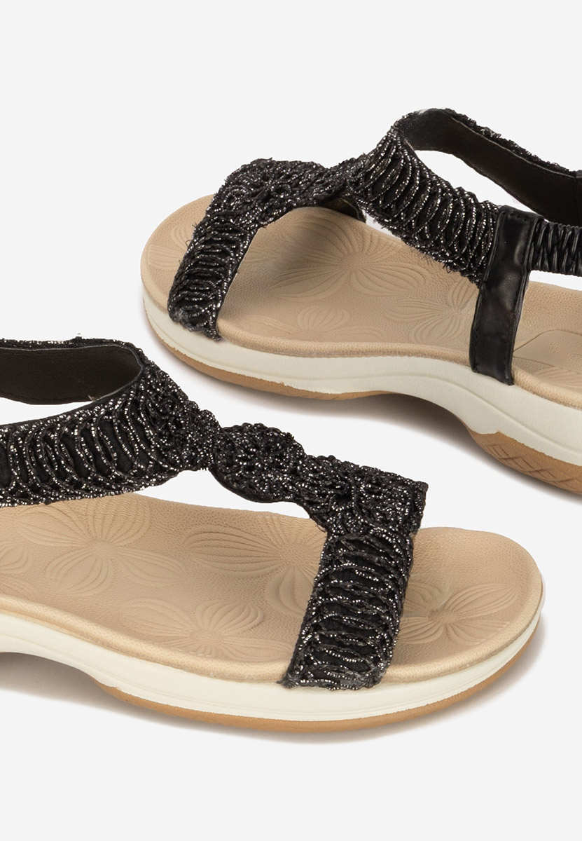 Sandale fara toc Natazia negre