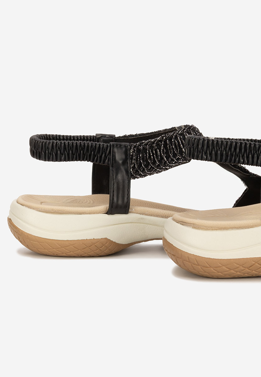 Sandale fara toc Natazia negre