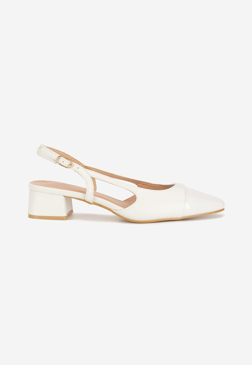 Pantofi slingback Alexonia albi