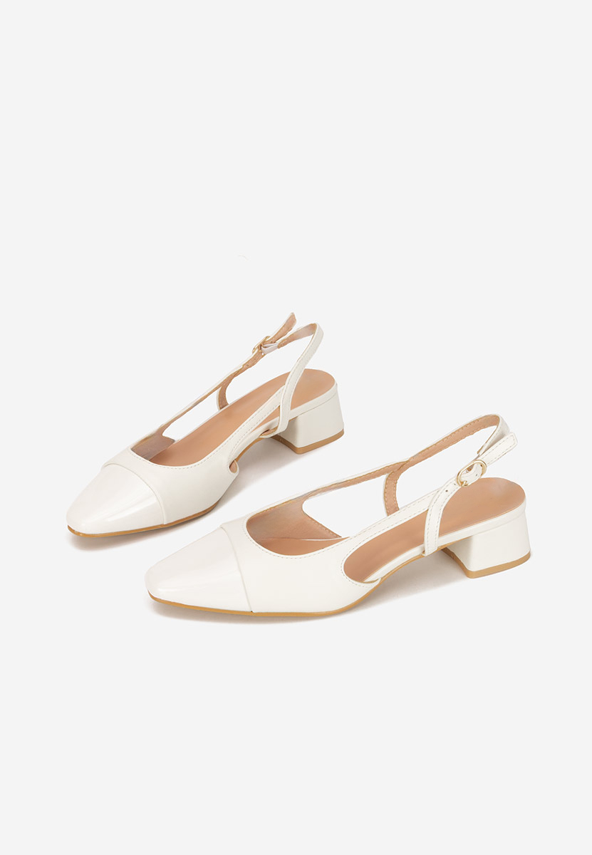 Pantofi slingback Alexonia albi