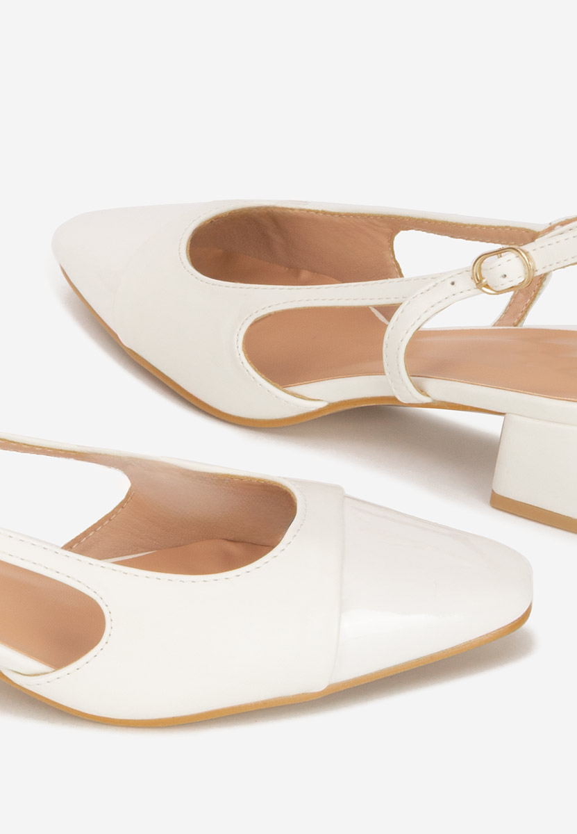 Pantofi slingback Alexonia albi