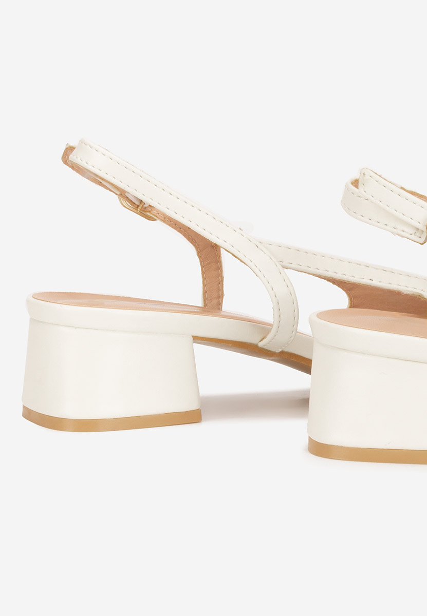 Pantofi slingback Alexonia albi