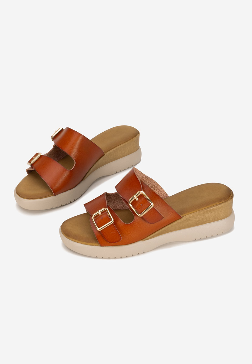 Papuci cu platformă Hortensia camel