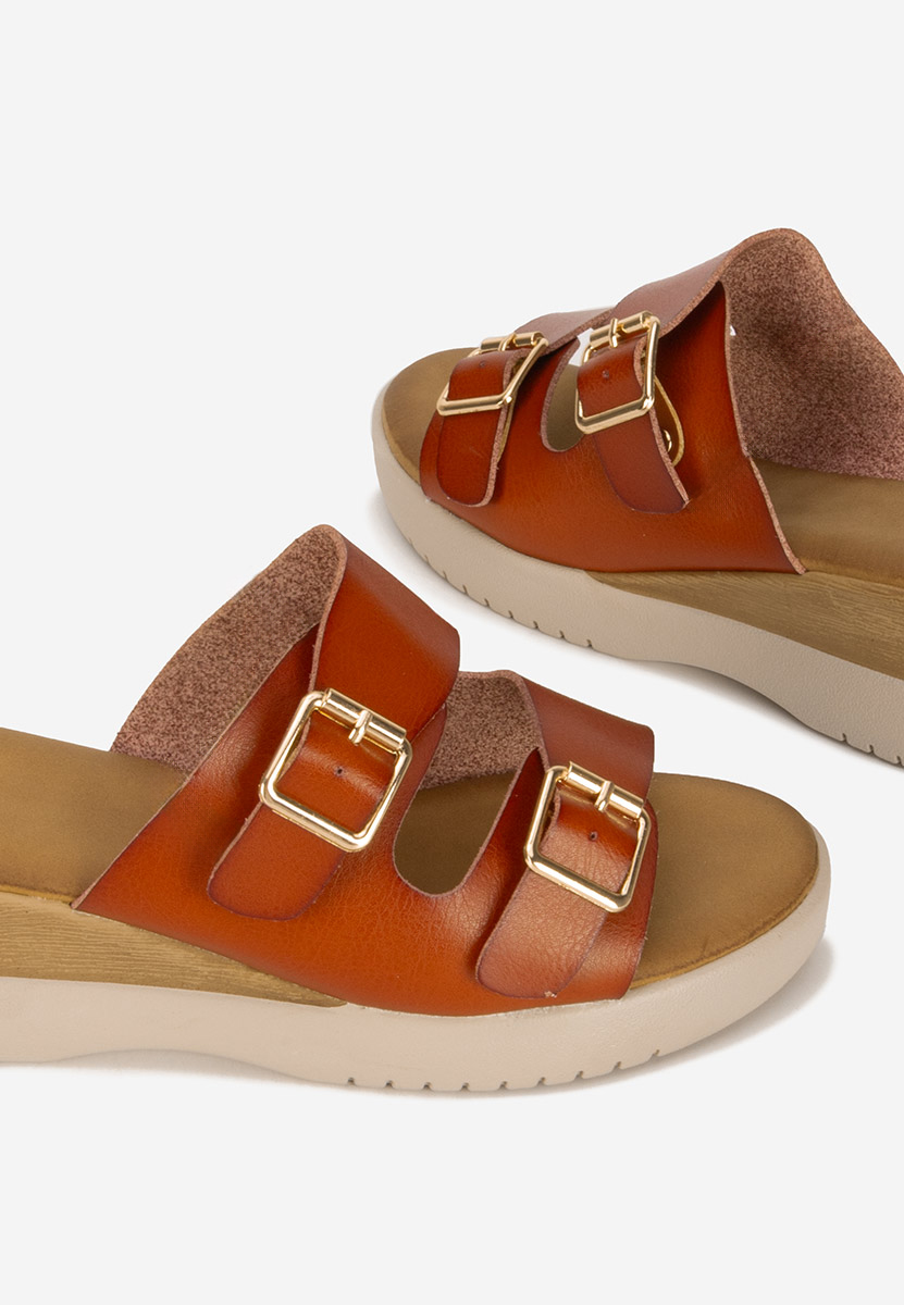 Papuci cu platformă Hortensia camel