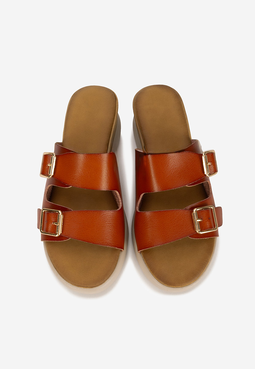 Papuci cu platformă Hortensia camel