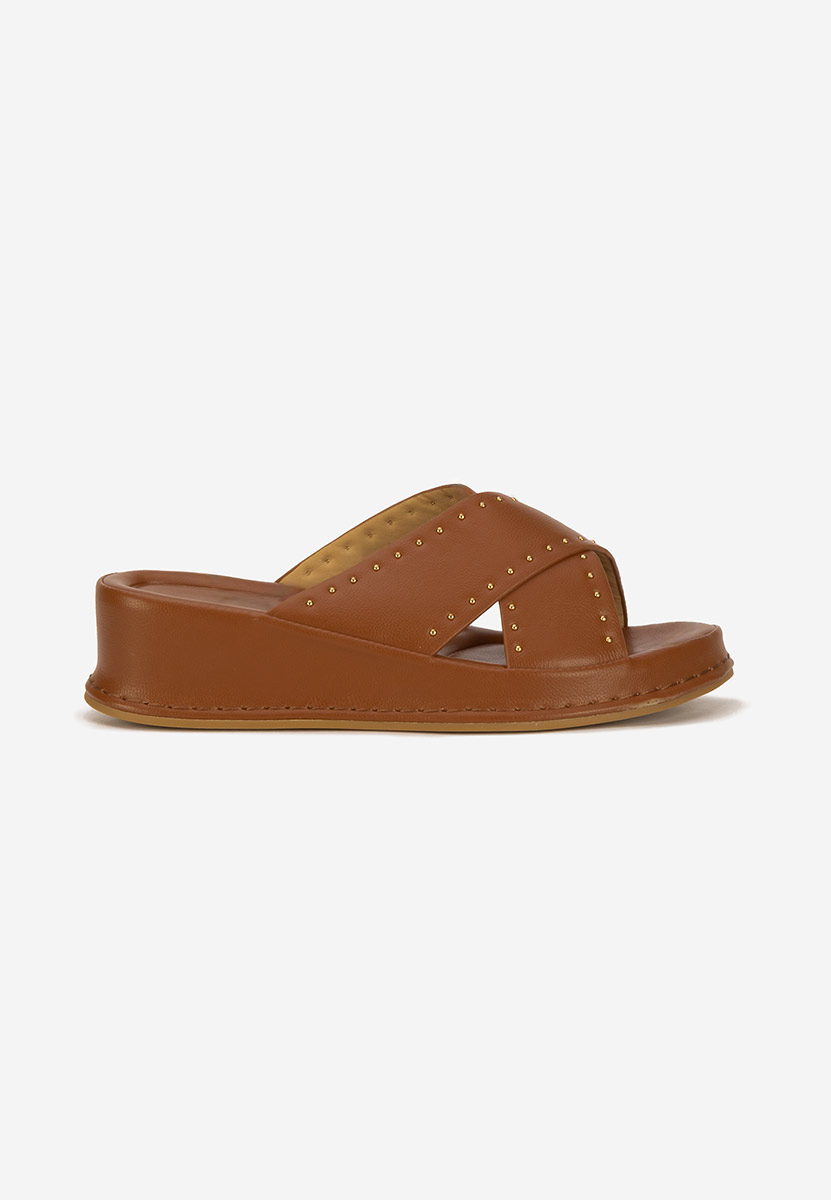 Papuci cu platformă Hannia camel