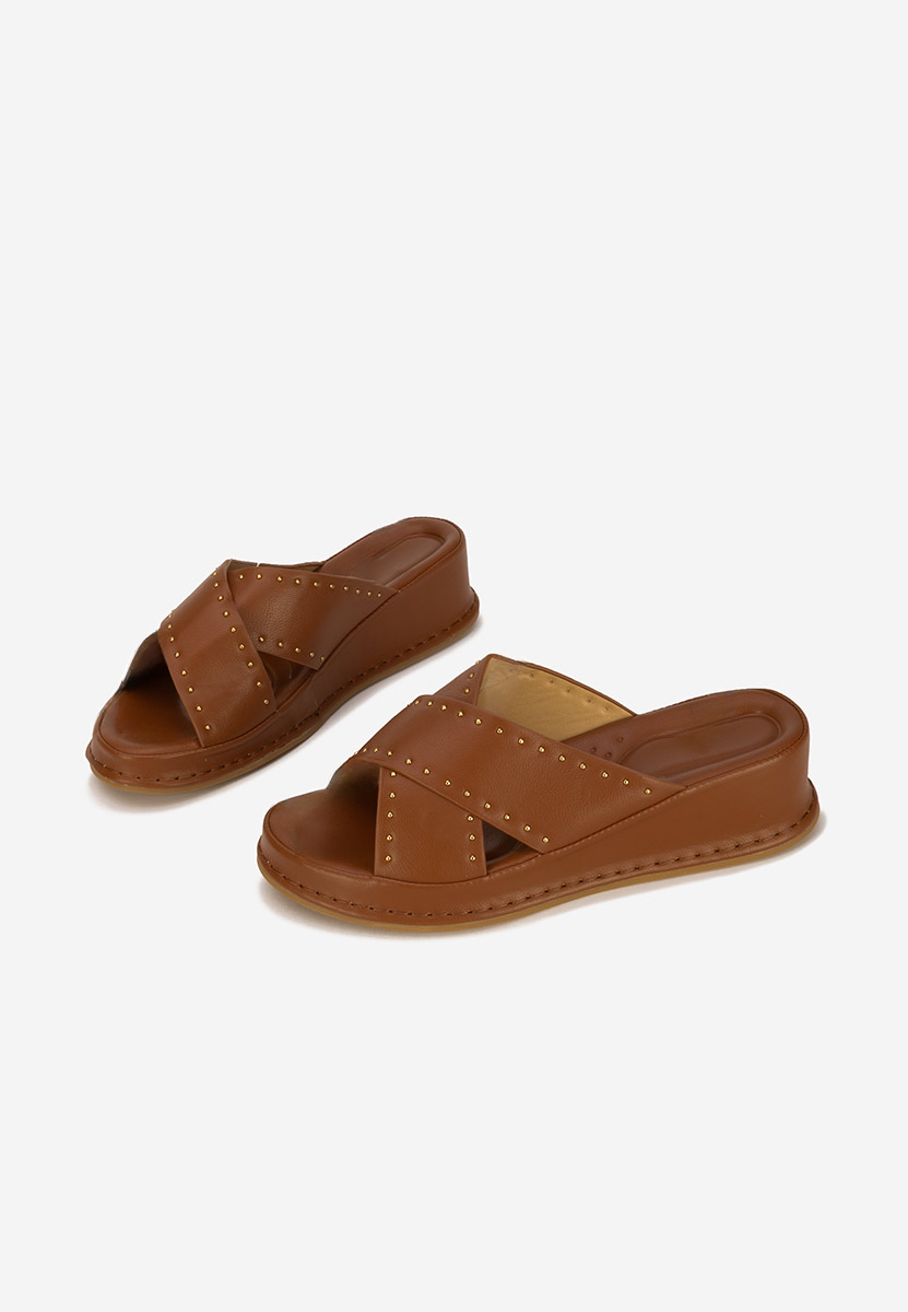 Papuci cu platformă Hannia camel