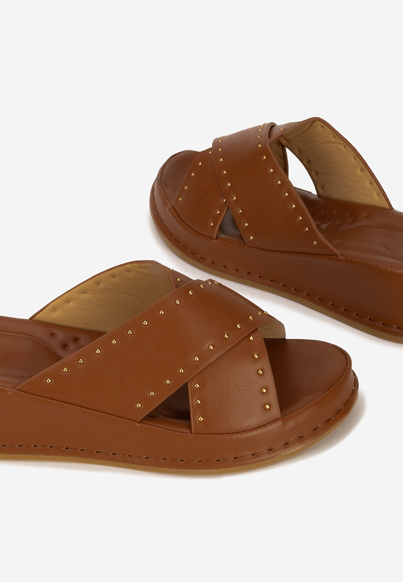 Papuci cu platformă Hannia camel