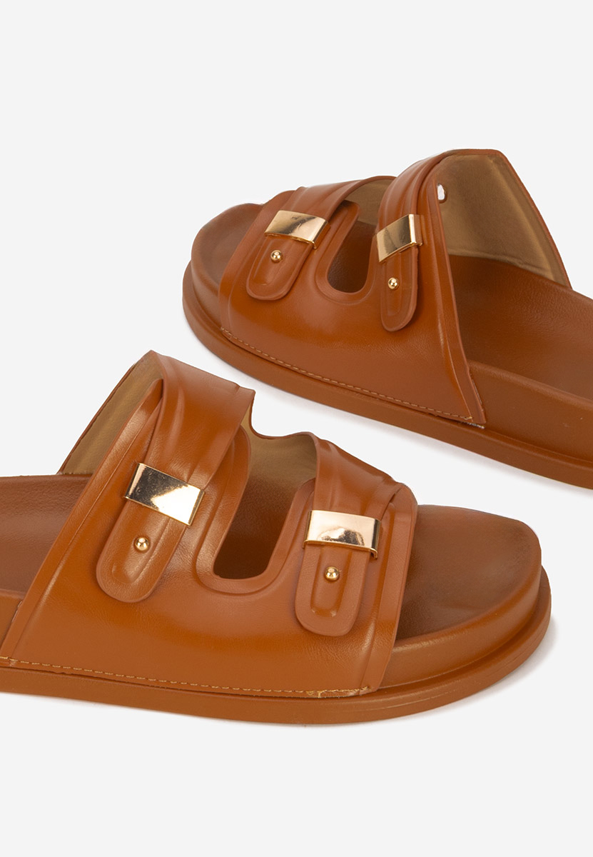 Papuci cu platformă Carmenta camel