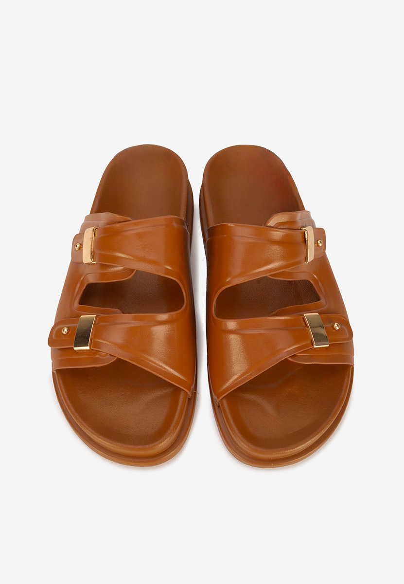 Papuci cu platformă Carmenta camel