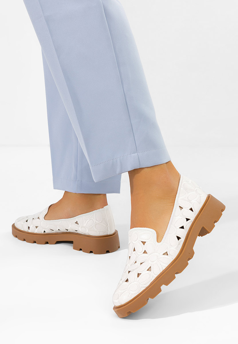 Pantofi casual dama Sorika albi